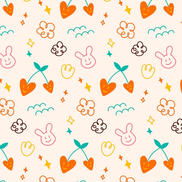 Hand drawn doodle pattern