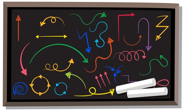 Free vector hand drawn doodles on chalkboard