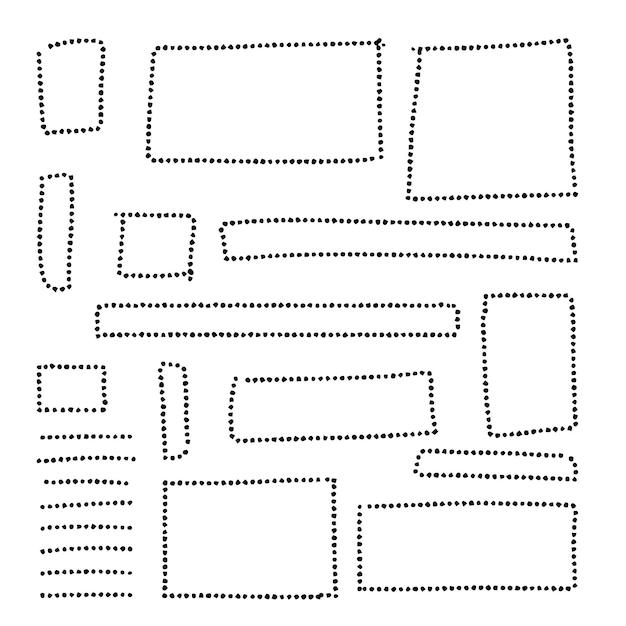 Бесплатное векторное изображение Коллекция рисованной точечной рамки