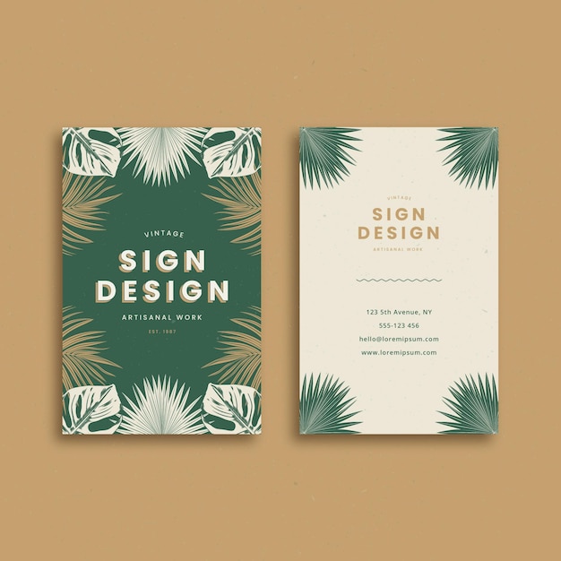 Free vector hand drawn double-sided business card