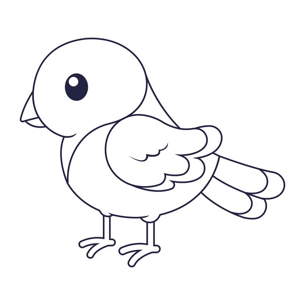 Hand drawn dove outline illustration