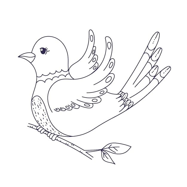 Free vector hand drawn dove outline illustration