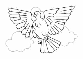 Free vector hand drawn dove outline illustration