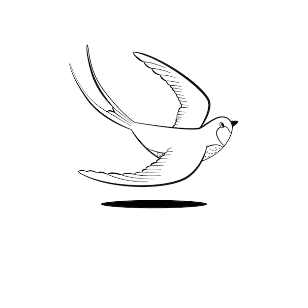 Free vector hand drawn dove outline illustration