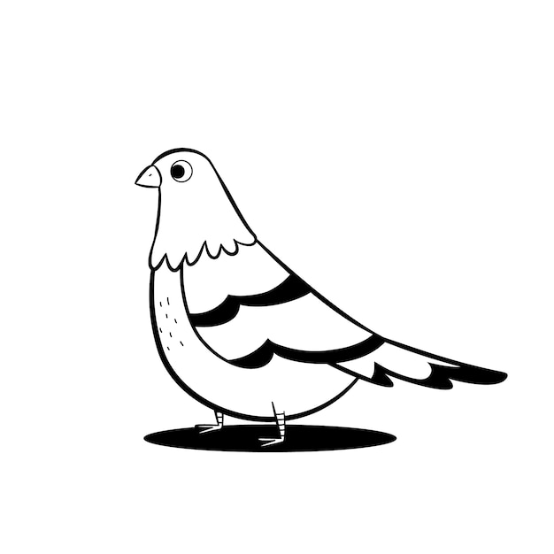 Hand drawn dove outline illustration