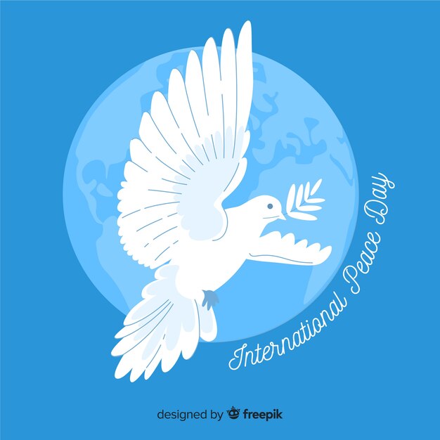 Hand drawn dove peace day background