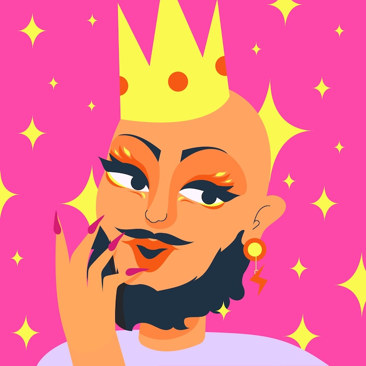 Free Vector hand drawn drag queen illustration