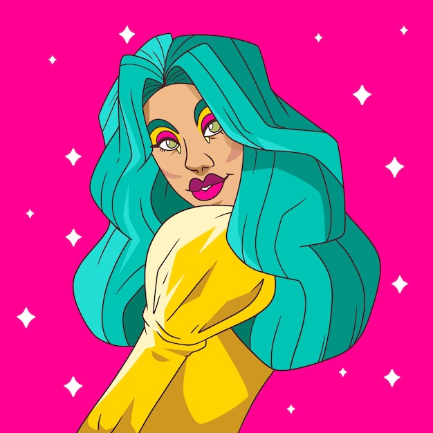 Free vector hand drawn drag queen illustration