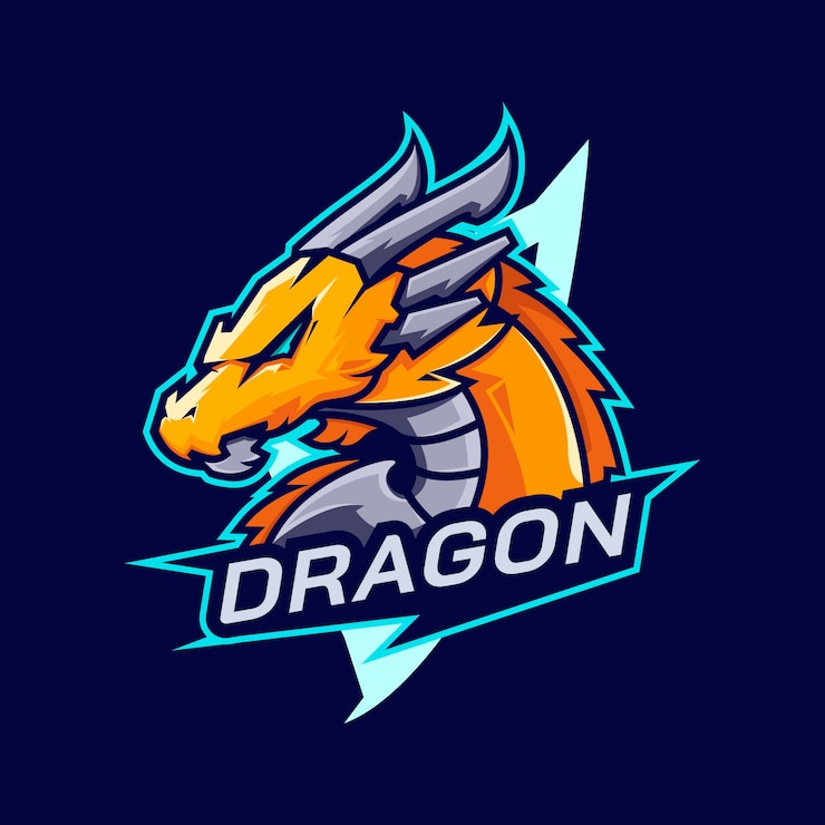 Free Vector hand drawn dragon logo template