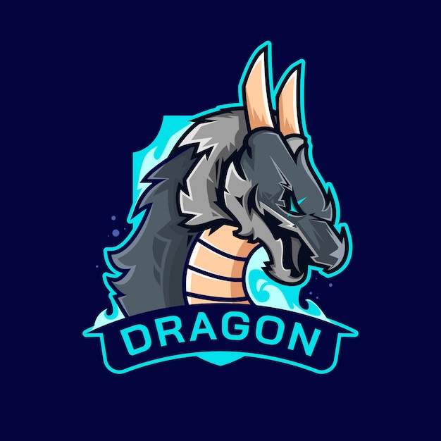 Modello di logo del drago disegnato a mano