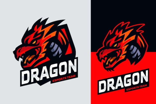 Vettore gratuito logo del drago disegnato a mano