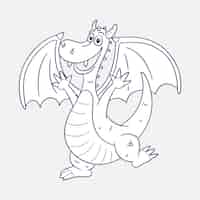Vettore gratuito illustrazione del profilo del drago disegnato a mano