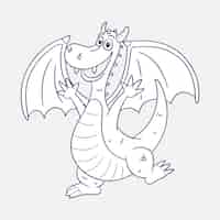 Free vector hand drawn dragon outline illustration