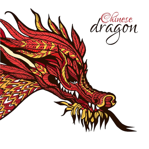 Бесплатное векторное изображение Рисованный дракон