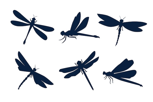 Hand drawn dragonfly silhouette