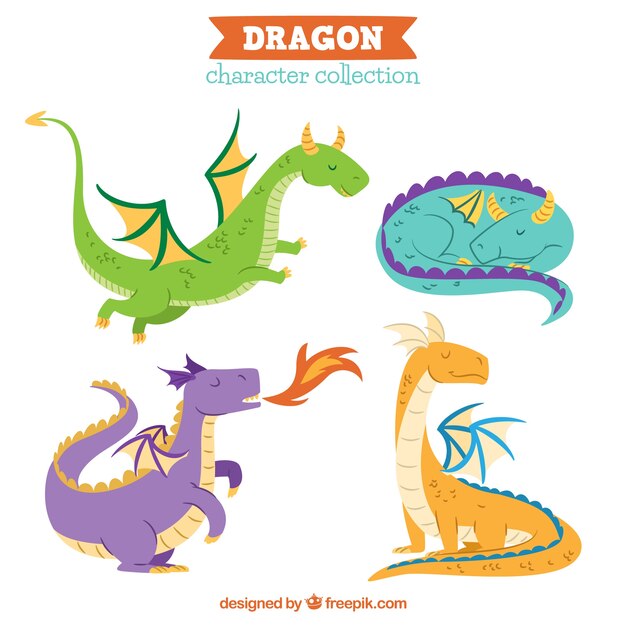 Рисованные драконы с прекрасным стилем
