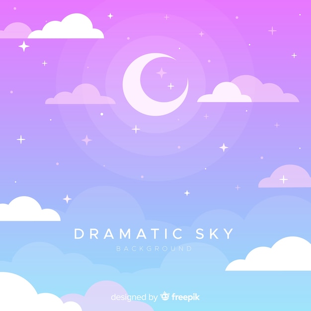 Hand drawn dramatic sky background