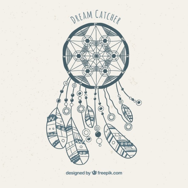 Free vector hand drawn dream catcher background