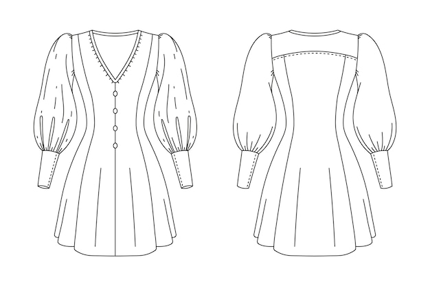 Free vector hand drawn dress  outline illustration