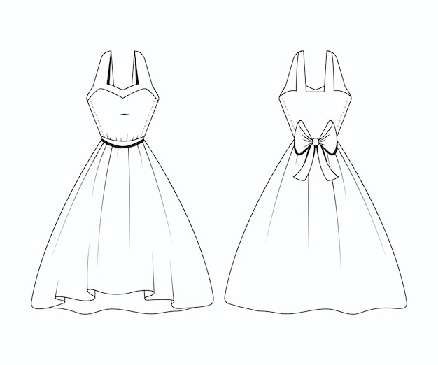 Wedding Dress Pencil Sketch · Creative Fabrica