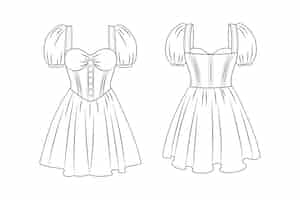 Free vector hand drawn dress outline illustration