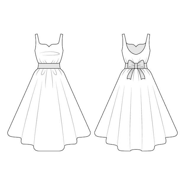 Free Vector | Hand drawn dress outline illustration