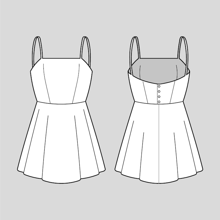 Free Vector hand drawn  dress outline illustration
