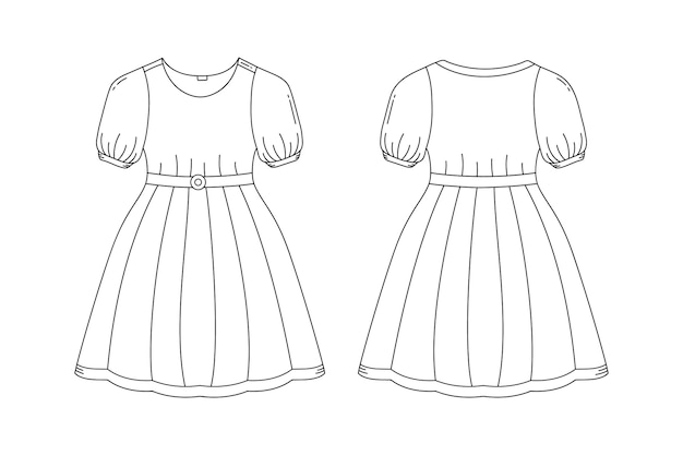 Free vector hand drawn dress  outline illustration