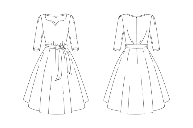 Free vector hand drawn dress  outline illustration