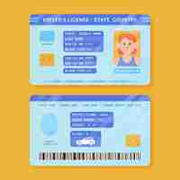 Free vector hand drawn driving license template