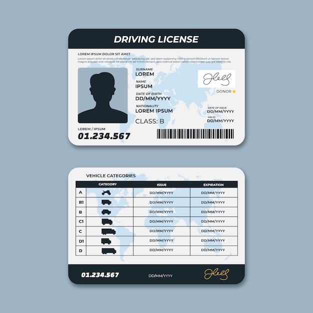 Free vector hand drawn driving license template