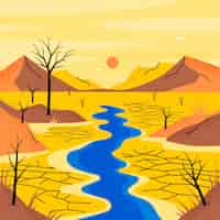 Free vector hand drawn drought illustration