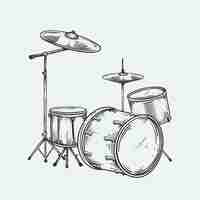 Free vector hand drawn drum drawing illustration