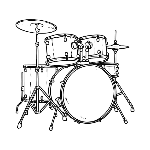 Vettore gratuito illustrazione del tamburo disegnata a mano