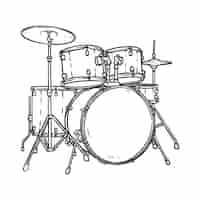 Free vector hand drawn drum  illustration