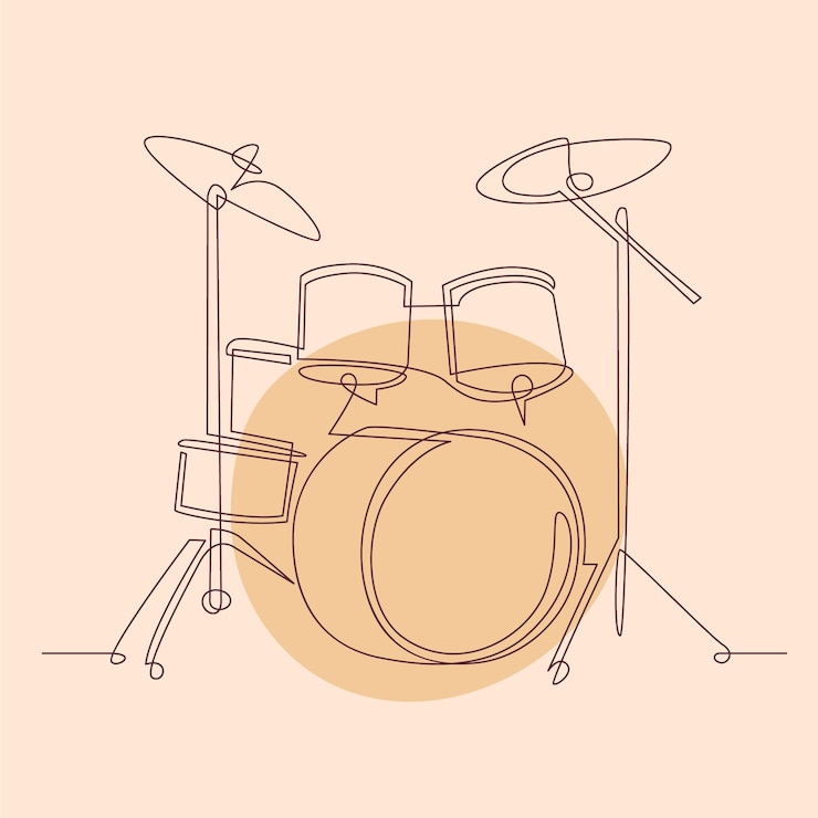 Free Vector hand drawn drum  illustration