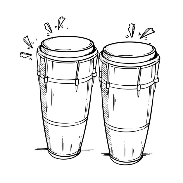 hand drawn drum  illustration