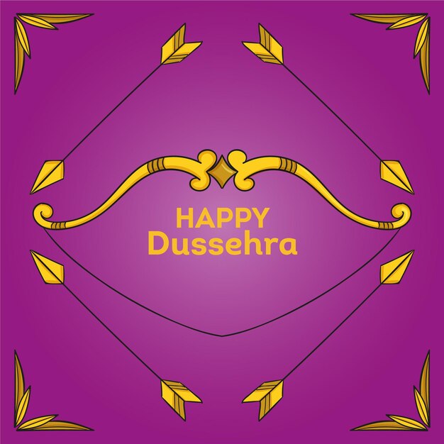 hand drawn dussehra concept