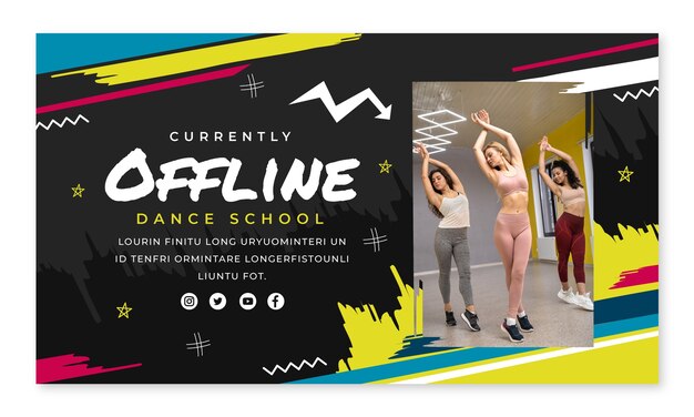 Hand drawn dynamic dance school twitch background