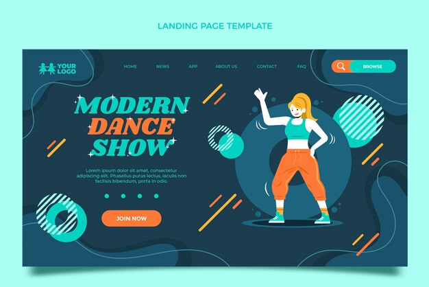 Hand drawn dynamic dance show landing page