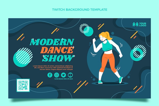 Hand drawn dynamic dance show twitch background