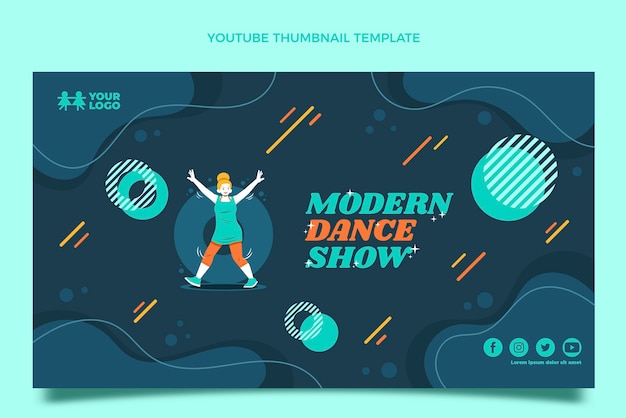 Free vector hand drawn dynamic dance show youtube channel art