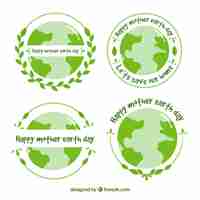 Free vector hand drawn earth badges