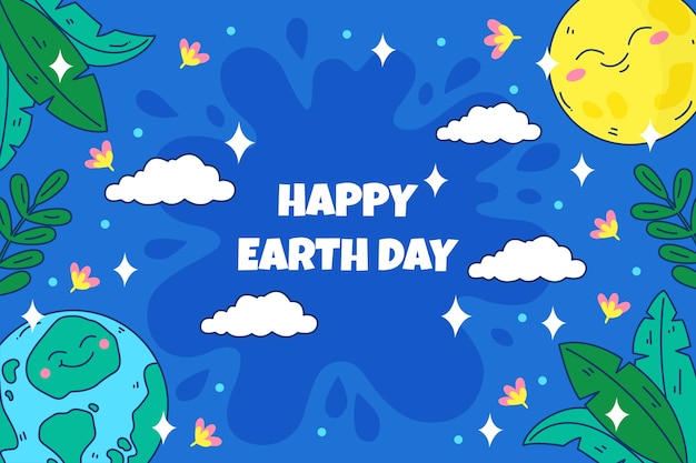 Hand drawn earth day background