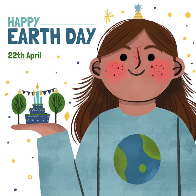 Free vector hand drawn earth day illustration