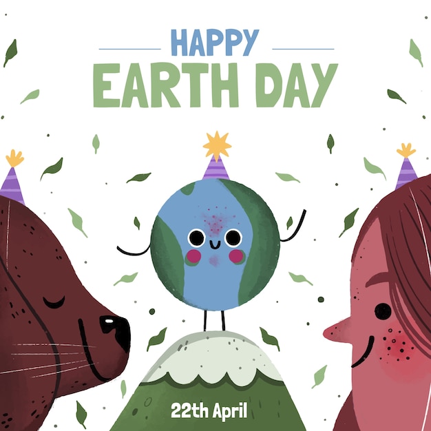 Free vector hand drawn earth day illustration