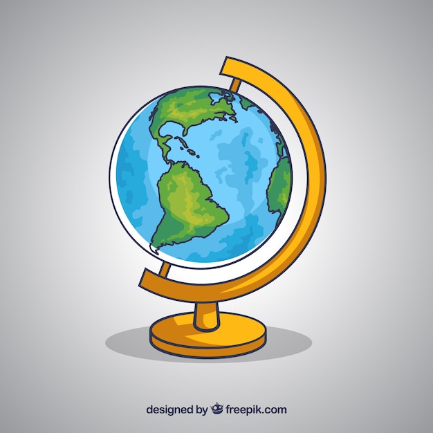 Premium Vector Hand Drawn Earth Globe Background