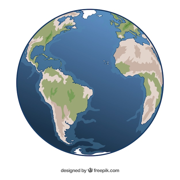 Hand-drawn earth globe