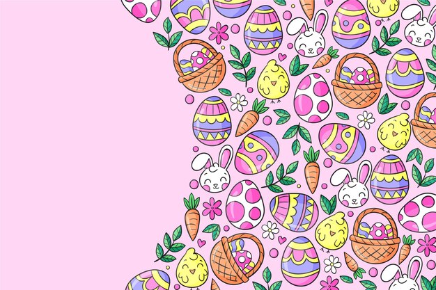 Hand drawn easter background