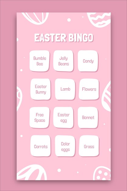 Hand drawn easter bingo facebook story